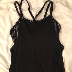 Black Athleta top with built in bra.